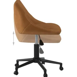 vidaXL Mobiliario De Oficina-Silla de oficina giratoria de terciopelo marrón
