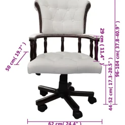 vidaXL Silla de oficina giratoria blanca Blanco New