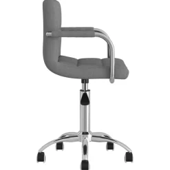 vidaXL Silla de oficina giratoria de tela Gris claro