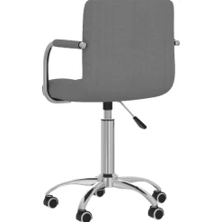 vidaXL Silla de oficina giratoria de tela Gris claro