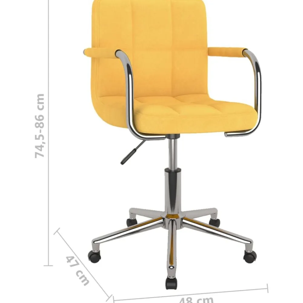 vidaXL Silla de oficina giratoria de tela amarilla mostaza Amarillo mostaza Clearance