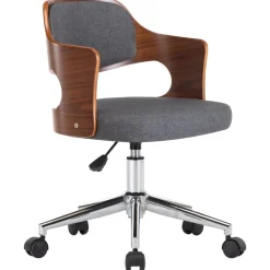 vidaXL Mobiliario De Oficina-Silla de oficina giratoria de madera curvada y tela