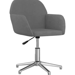vidaXL Silla de oficina giratoria de tela Gris claro New