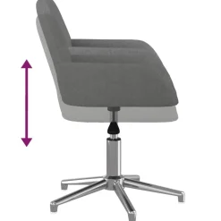 vidaXL Silla de oficina giratoria de tela Gris claro New