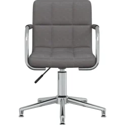 vidaXL Silla de oficina giratoria tela Gris oscuro