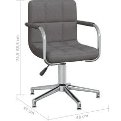 vidaXL Silla de oficina giratoria tela Gris oscuro