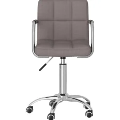 vidaXL Silla de oficina giratoria tela gris Taupé Discount