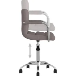 vidaXL Silla de oficina giratoria tela gris Taupé Discount