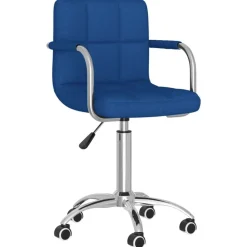 vidaXL Silla de oficina giratoria de tela Azul Best
