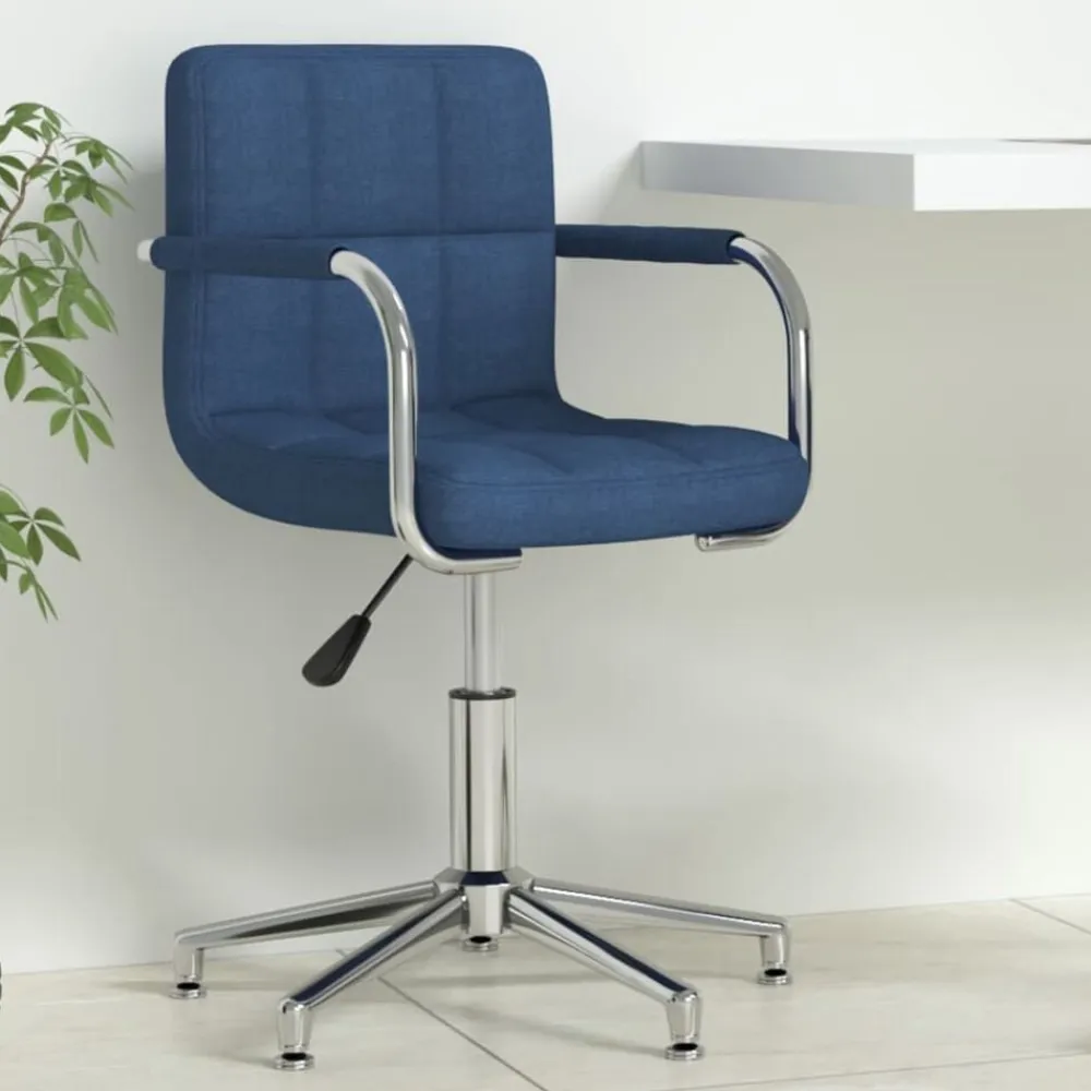 vidaXL Silla de oficina giratoria de tela Azul Online