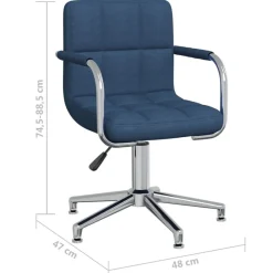 vidaXL Silla de oficina giratoria de tela Azul Online