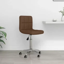 vidaXL Silla de oficina giratoria de tela marrón Marr&oacute;n Discount
