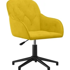 vidaXL Silla de oficina giratoria de terciopelo Amarillo