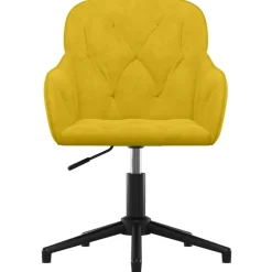 vidaXL Silla de oficina giratoria de terciopelo Amarillo