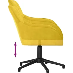 vidaXL Silla de oficina giratoria de terciopelo Amarillo