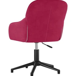 vidaXL Silla de oficina giratoria de terciopelo rojo tinto Rojo vino tinto Outlet