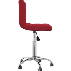 vidaXL Mobiliario De Oficina-Silla de oficina giratoria de tela color vino tinto