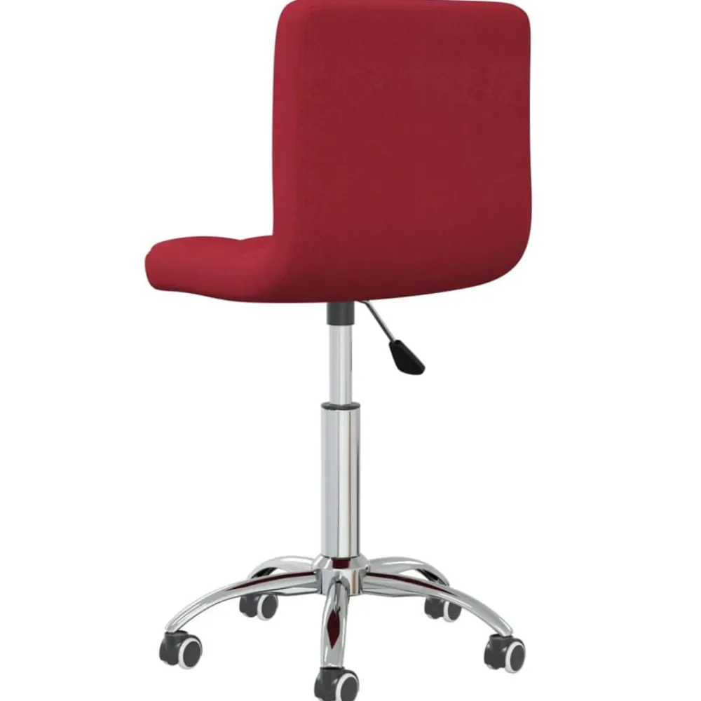 vidaXL Mobiliario De Oficina-Silla de oficina giratoria de tela color vino tinto