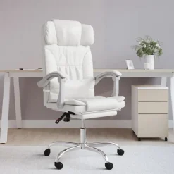 vidaXL Mobiliario De Oficina-Silla de oficina reclinable cuero sintético