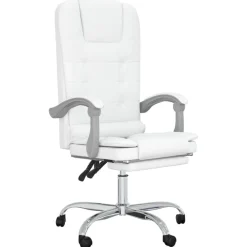 vidaXL Mobiliario De Oficina-Silla de oficina reclinable masaje cuero sintético