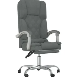 vidaXL Mobiliario De Oficina-Silla de oficina reclinable con masaje de tela