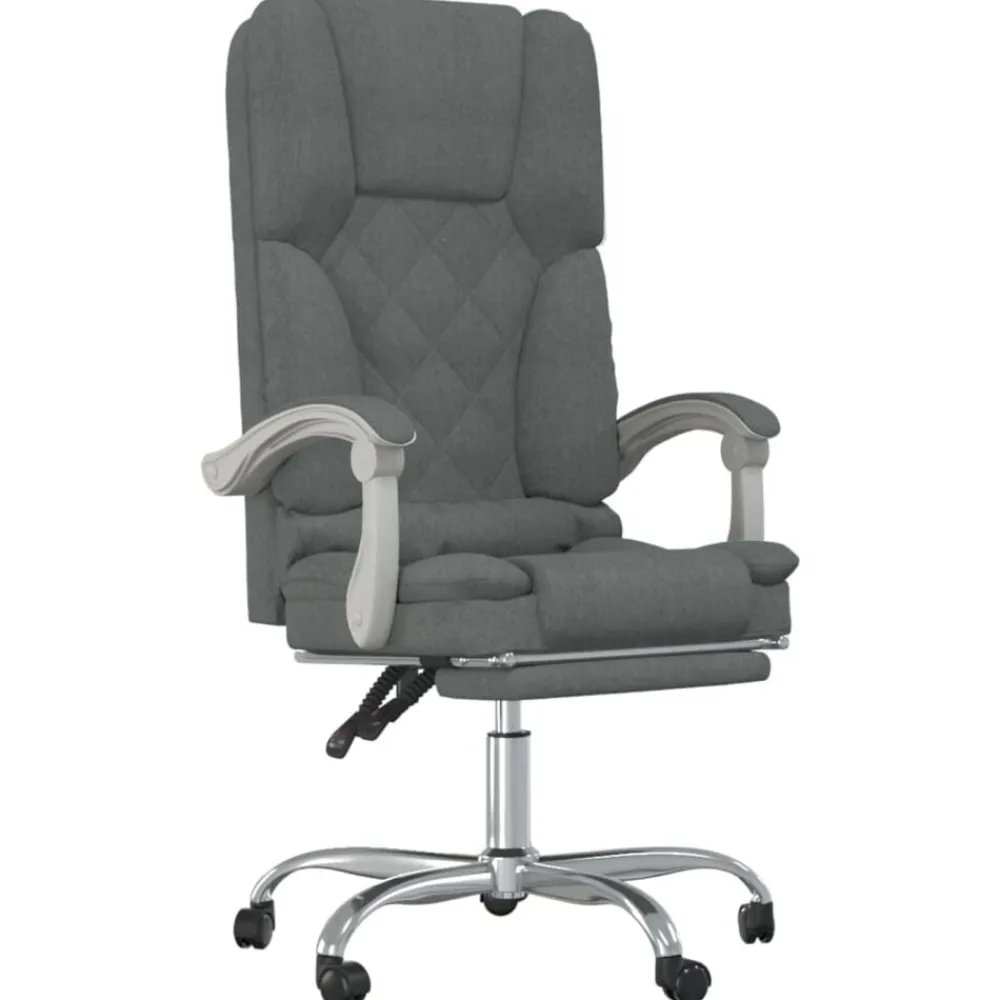 vidaXL Mobiliario De Oficina-Silla de oficina reclinable con masaje de tela