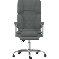 vidaXL Mobiliario De Oficina-Silla de oficina reclinable con masaje de tela