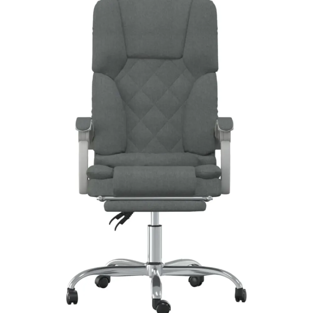 vidaXL Mobiliario De Oficina-Silla de oficina reclinable con masaje de tela
