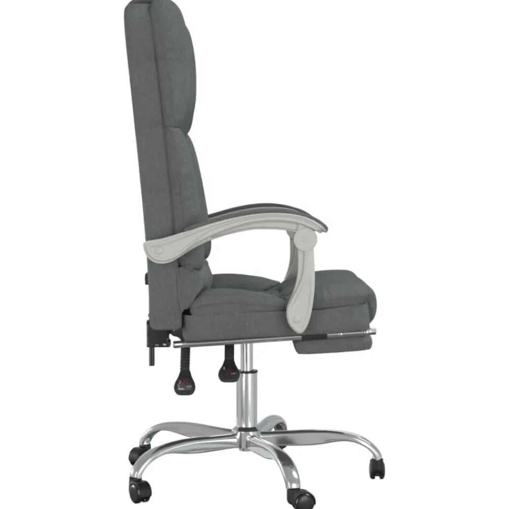 vidaXL Mobiliario De Oficina-Silla de oficina reclinable con masaje de tela