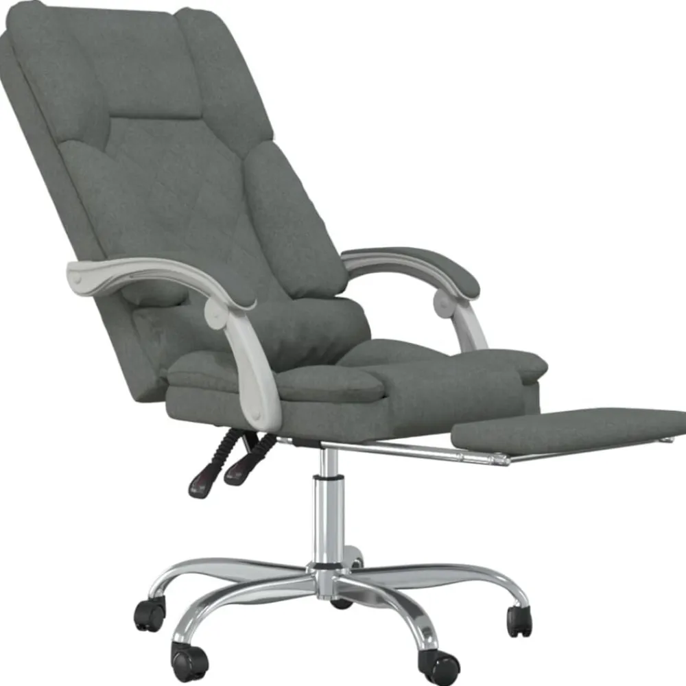 vidaXL Mobiliario De Oficina-Silla de oficina reclinable con masaje de tela