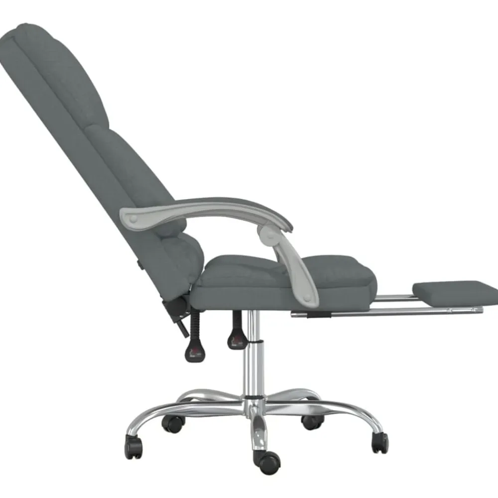 vidaXL Mobiliario De Oficina-Silla de oficina reclinable con masaje de tela