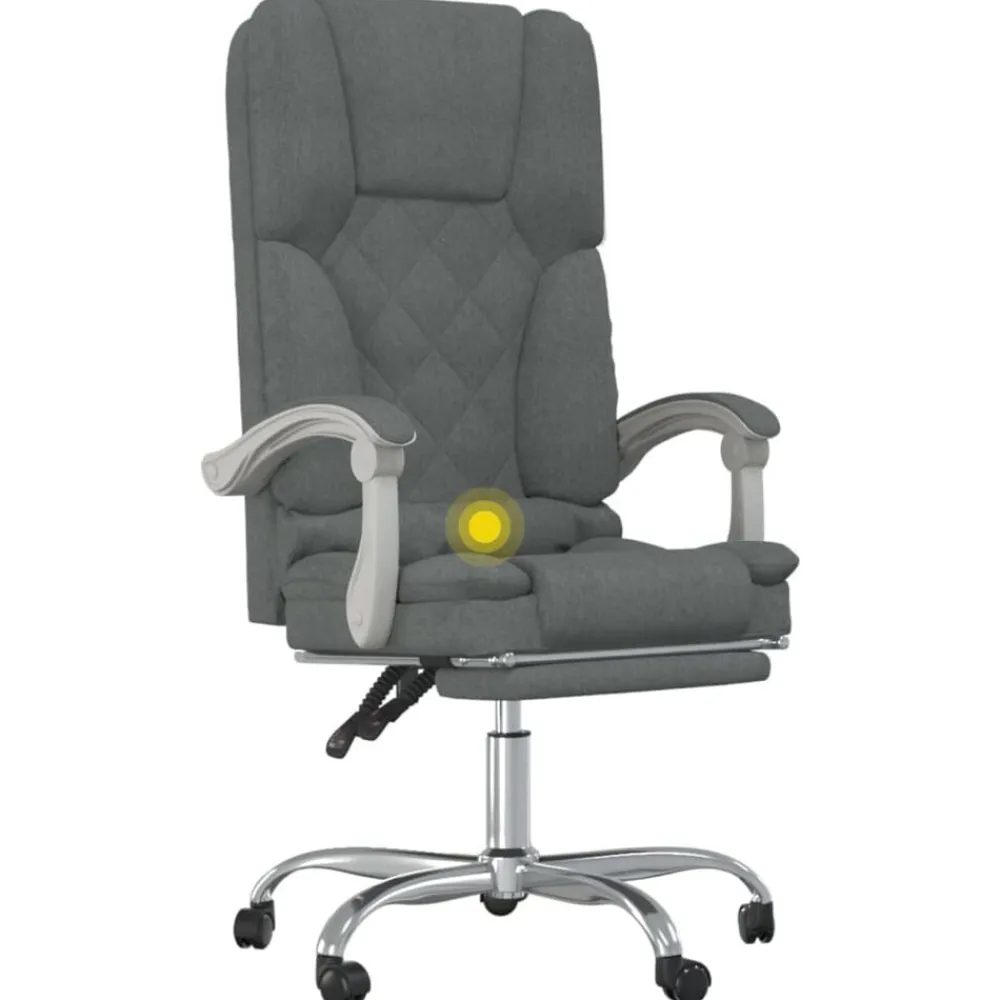 vidaXL Mobiliario De Oficina-Silla de oficina reclinable con masaje de tela