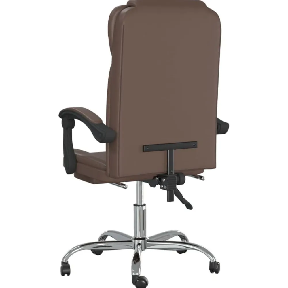 vidaXL Mobiliario De Oficina-Silla de oficina reclinable cuero sintético marrón