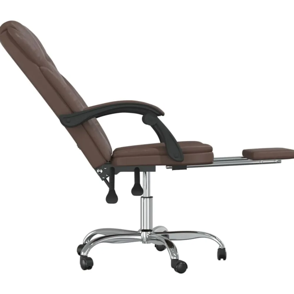 vidaXL Mobiliario De Oficina-Silla de oficina reclinable cuero sintético marrón