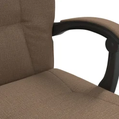 vidaXL Silla de oficina reclinable de tela marrón Marr&oacute;n Outlet