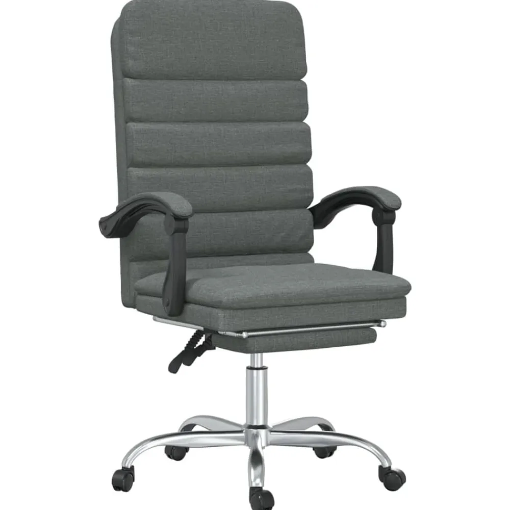vidaXL Mobiliario De Oficina-Silla de oficina reclinable con masaje de tela