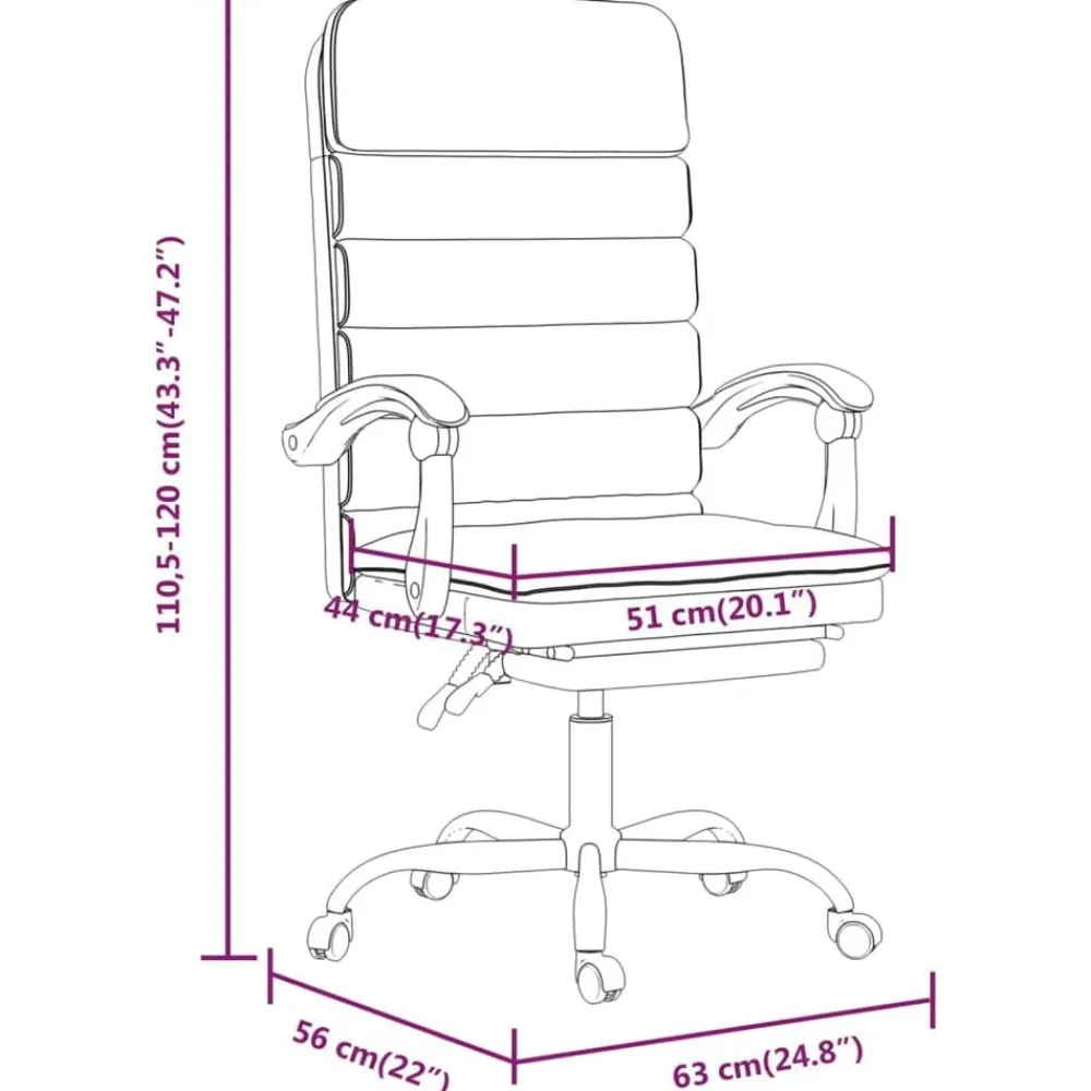 vidaXL Mobiliario De Oficina-Silla de oficina reclinable con masaje de tela