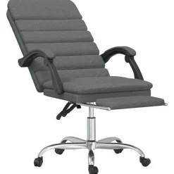 vidaXL Mobiliario De Oficina-Silla de oficina reclinable con masaje de tela