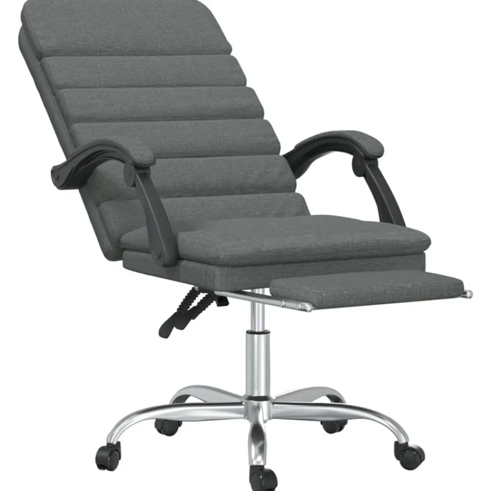 vidaXL Mobiliario De Oficina-Silla de oficina reclinable con masaje de tela