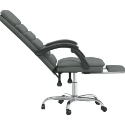 vidaXL Mobiliario De Oficina-Silla de oficina reclinable con masaje de tela