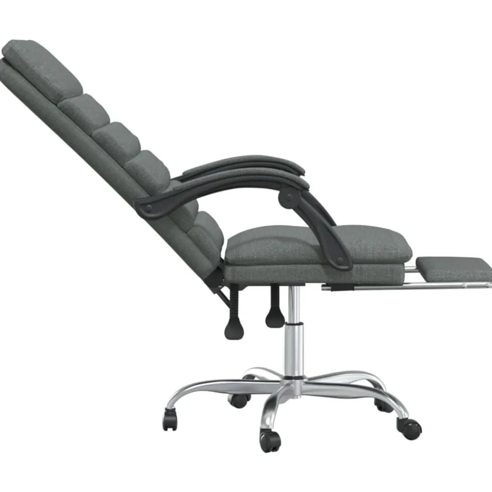 vidaXL Mobiliario De Oficina-Silla de oficina reclinable con masaje de tela