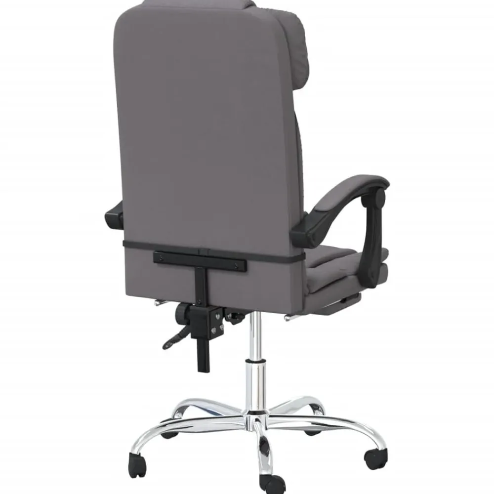 vidaXL Silla de oficina reclinable masaje cuero sintético Gris