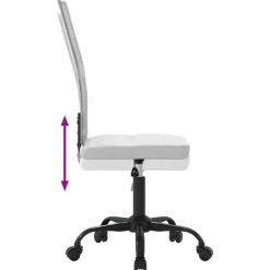 vidaXL Silla de oficina regulable en altura tela de malla blanca Blanco Online