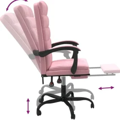 vidaXL Mobiliario De Oficina-Silla de oficina reclinable terciopelo