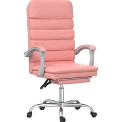 vidaXL Mobiliario De Oficina-Silla de oficina reclinable masaje cuero sintético