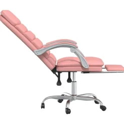 vidaXL Mobiliario De Oficina-Silla de oficina reclinable masaje cuero sintético