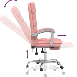 vidaXL Mobiliario De Oficina-Silla de oficina reclinable masaje cuero sintético