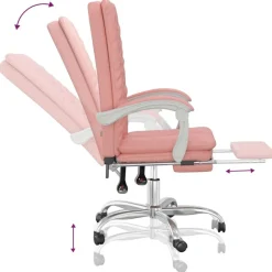 vidaXL Mobiliario De Oficina-Silla de oficina reclinable cuero sintético