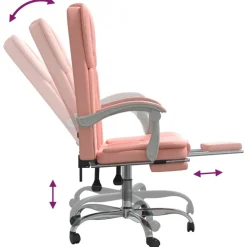 vidaXL Mobiliario De Oficina-Silla de oficina reclinable cuero sintético