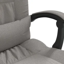 vidaXL Silla de oficina reclinable con masaje tela gris Taupé Best